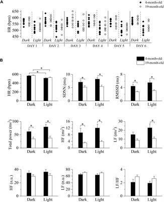 Age-Related Changes in Cardiac Autonomic Modulation and Heart Rate Variability in Mice